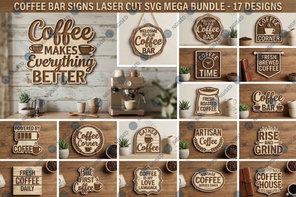 Download Coffee Bar Signs Laser Cut SVG Mega Bund - Svg Collection