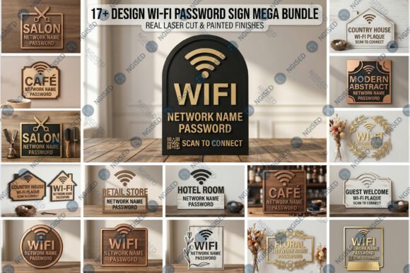 Download Wi-Fi Password Signs Mega Bundle SVG - Svg Collection