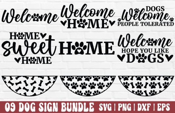 Download Dog Welcome Sign Bundle - Round Sign SVG - Svg Collection
