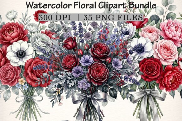 Download Watercolor Floral Clipart Bundle - Floral clipart Collection