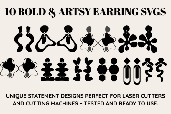 Download 10 Modern Abstract Earring SVGs - Svg Collection