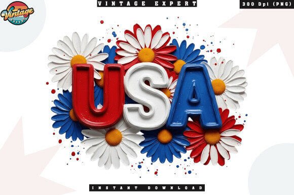 Download Patriotic USA Daisy Summer Flower PNG - Summer flower Collection