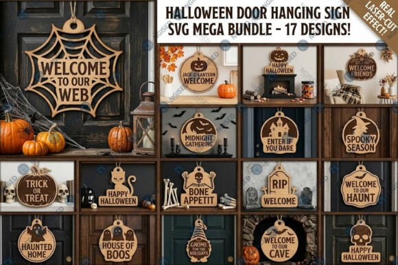 Download Halloween Door Hanging Sign SVG Mega Bun - Svg Collection