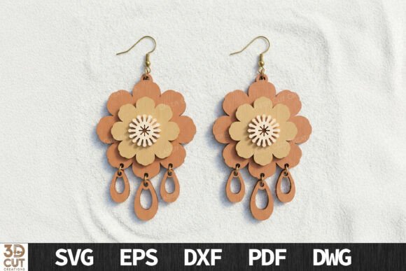 Download Layered Floral Tassel Earrings SVG - Svg Collection