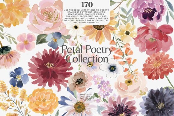 Download Romantic Watercolor Floral Clipart Bundl - Floral clipart Collection