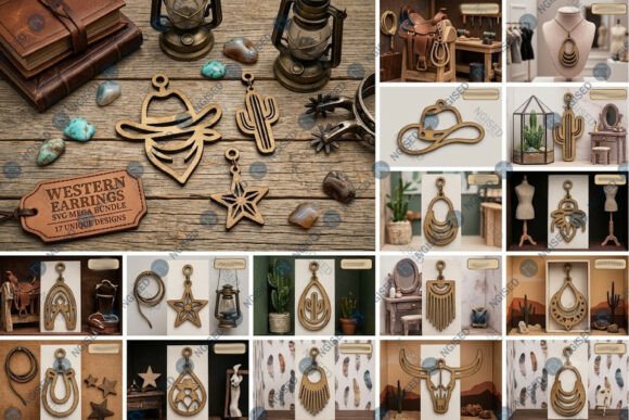 Download Western Earrings SVG Mega Bundle - Svg Collection