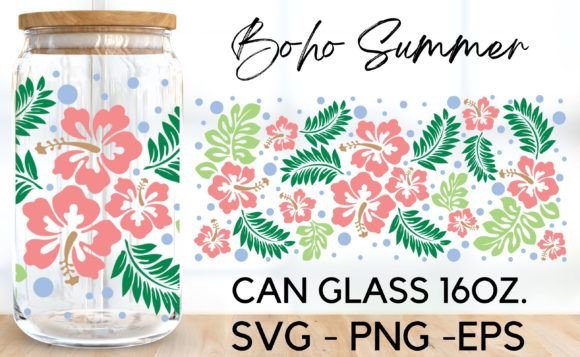 Download Floral Boho Summer Can Glass Wrap Svg - Svg Collection