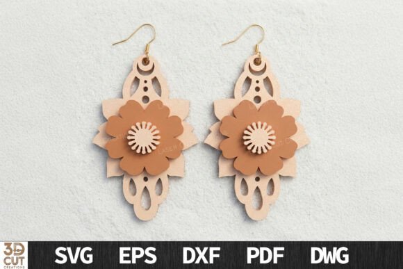 Download Layered Floral Boho Earrings SVG - Svg Collection