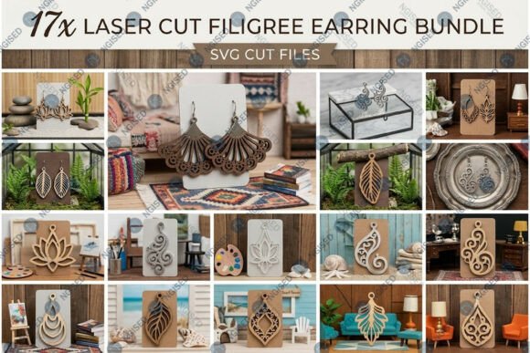 Download Laser Cut Filigree Earrings SVG Mega Set - Svg Collection