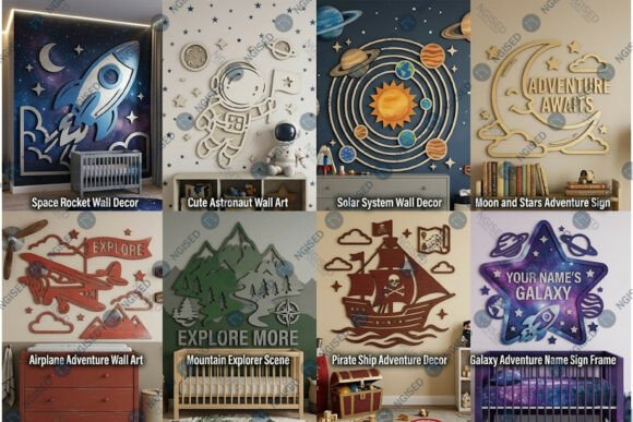 Download Space Theme Nursery Wall Art Bundle - Premium Resources