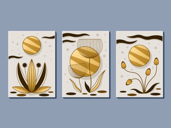Download Flowers and Sun Abstract Minimal Art - Premium Bundle