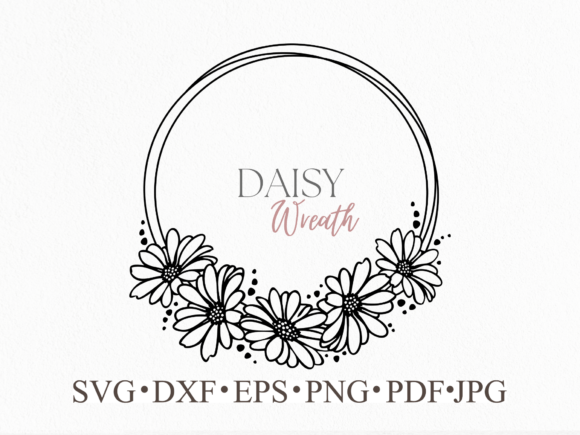 Download Daisy Hand Drawn Floral Wreath Svg - Svg Collection