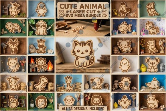 Download Cute Animal Laser Cut SVG Mega Bundle - Svg Collection