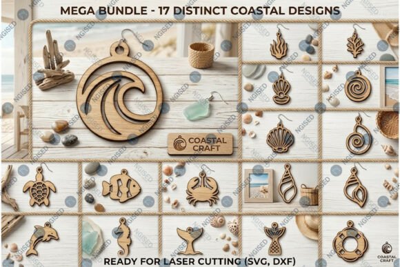 Download Laser Cut Coastal Ocean Earring SVG Mega - Svg Collection