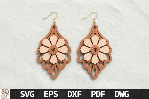 Download Layered Daisy Teardrop Earrings SVG - Svg Collection