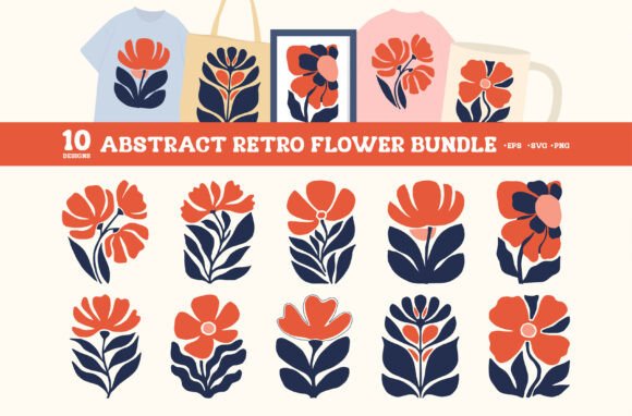 Download Abstract Retro Flower Clipart SVG Bundle - Svg Collection