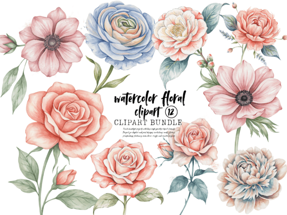 Download Watercolor Floral Clipart Bundle - Floral clipart Collection